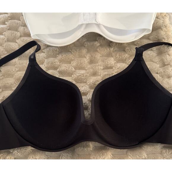 Maidenform 2 Comfort T Shirt Bra’s Underwire White/Black 36DD - Picture 4 of 10
